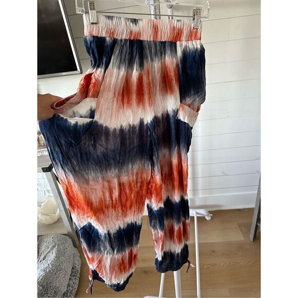 Patriotic tie dyed elastic waist harem pants sz small‎ NWT - Picture 10 of 13